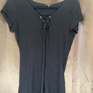 Shirt with tie in front